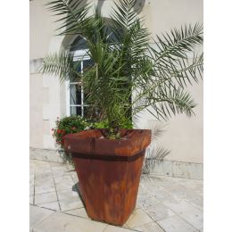 POT CARRE DECO CORTEN