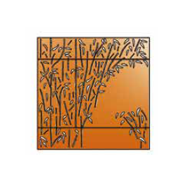 BRISE VUE ACIER CORTEN MOTIF BAMBOU